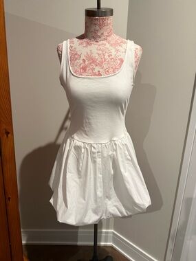 Mango White bubbleskirt dress